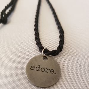 'Adore' stainless steel 18" charm necklace